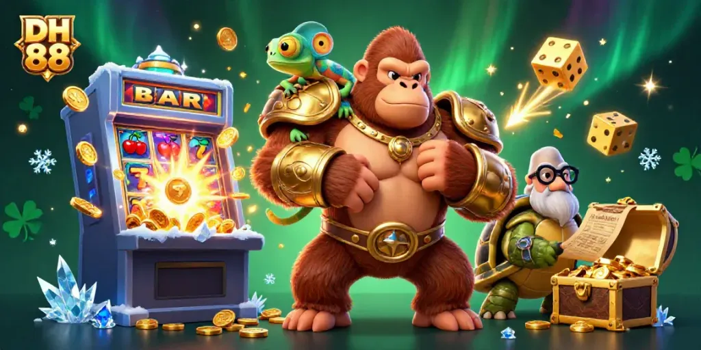 Experience the thrill of DH 88 with a vibrant casino scene featuring unique characters and dynamic gaming elements.