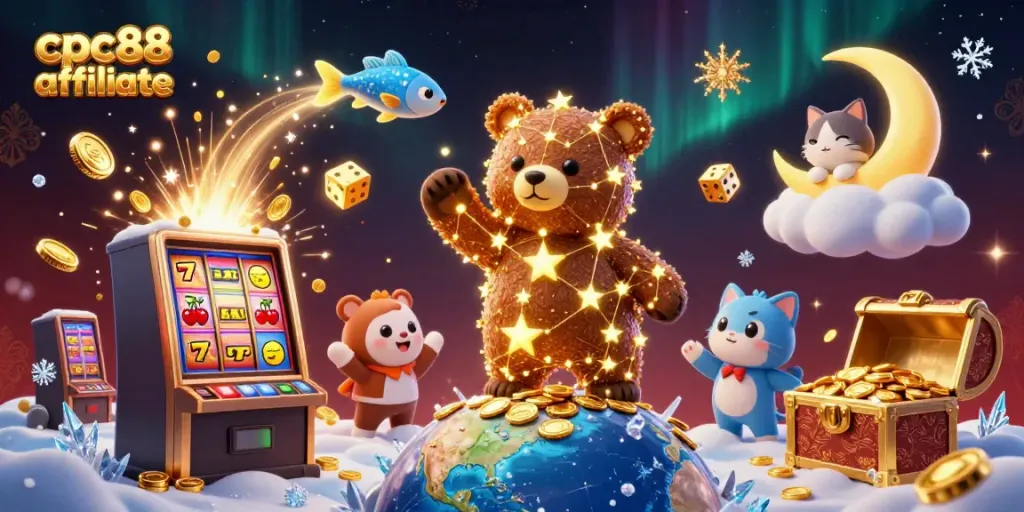 Join the excitement with cpc88 affiliate through this dynamic casino-themed illustration.