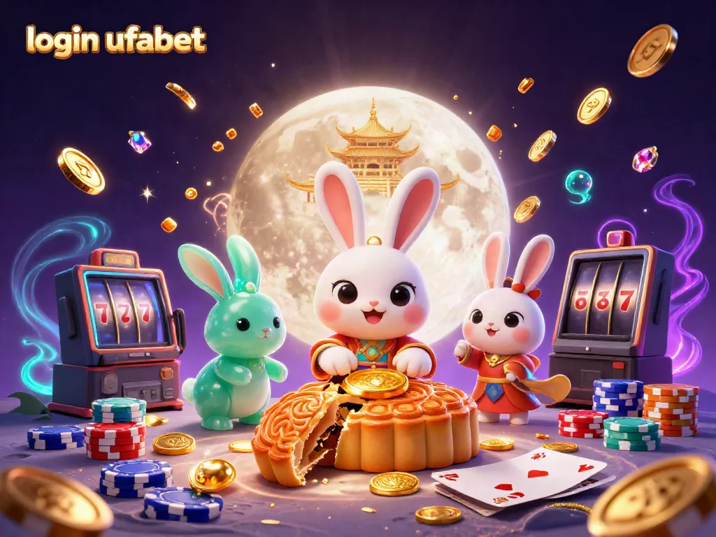 Experience login ufabet thrills with vibrant casino elements and characters in a moonlit setting.