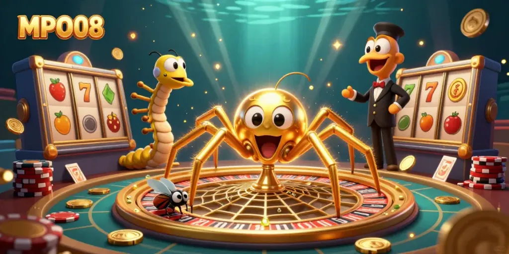 Engage with MPO08 in this dynamic casino scene featuring colorful roulette wheels and lively gameplay