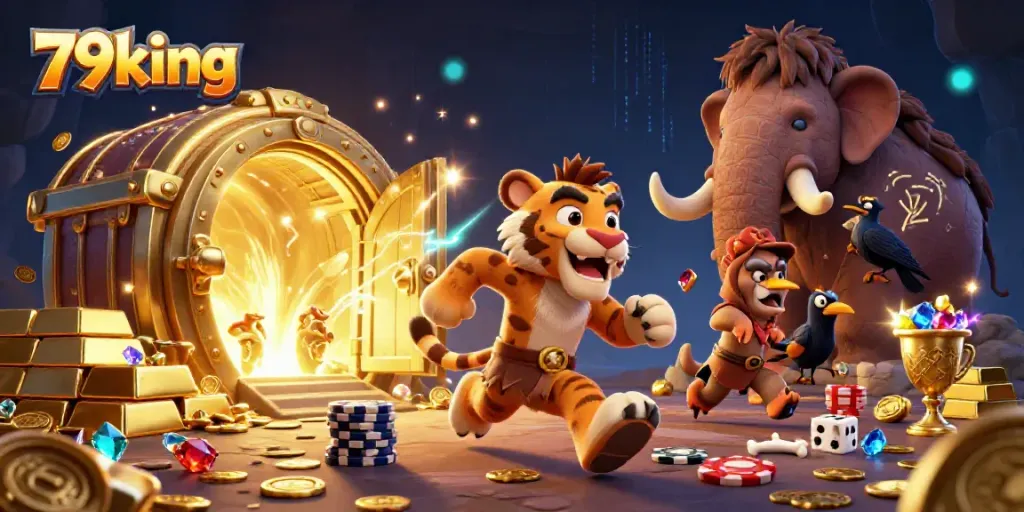 79king players enjoy unique adventures in an ultra-detailed prehistoric casino scene.