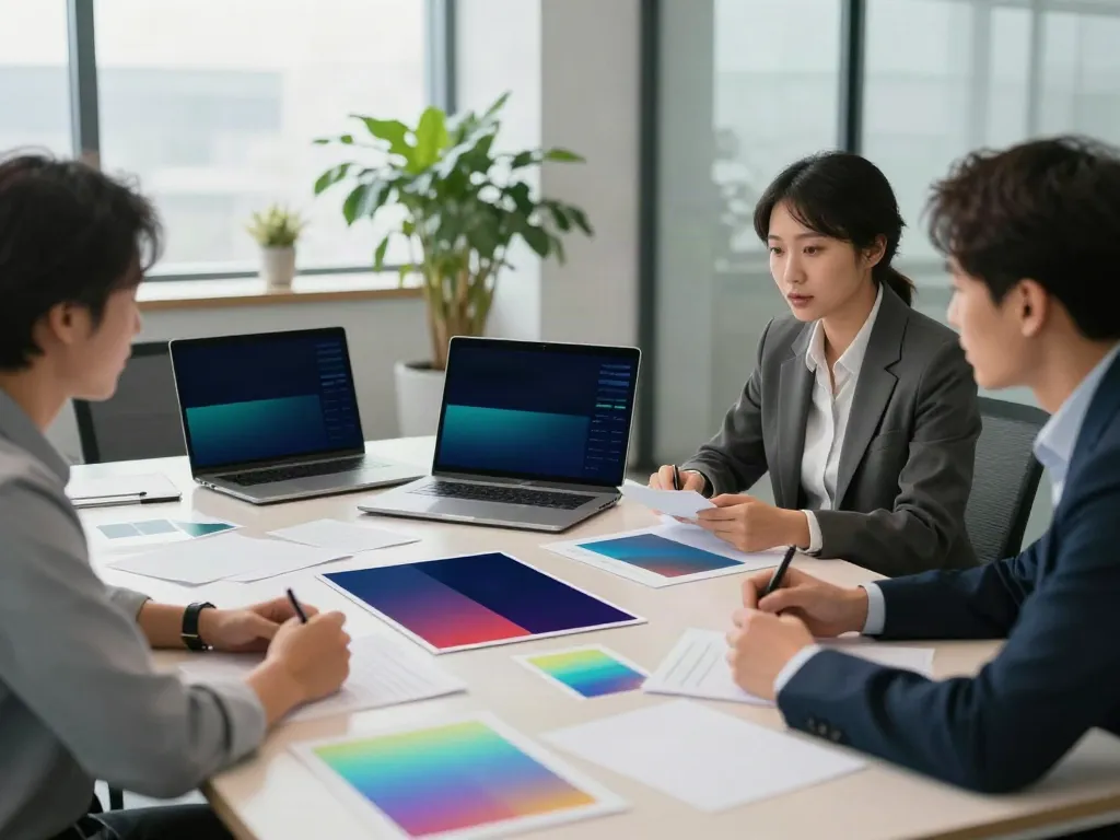 Discussing financial strategies at https://paydayloans-on.ca/ with professionals in a modern office.