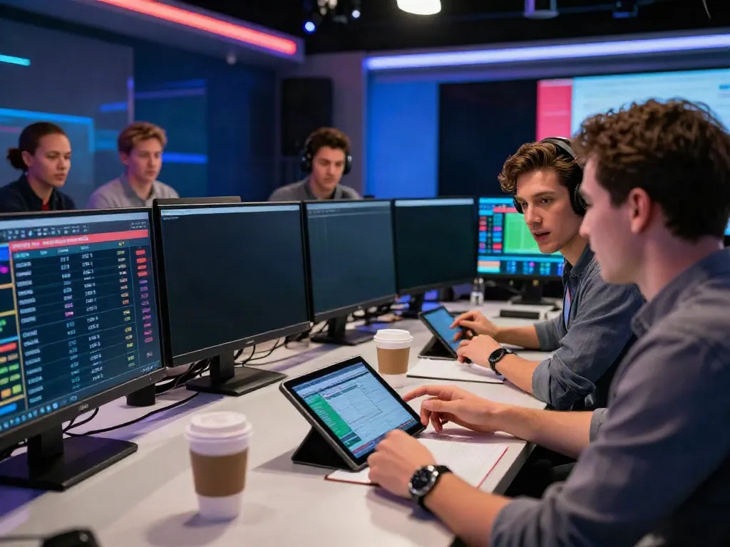 WWBOLA sports analysis studio with live match odds and engaged analysts