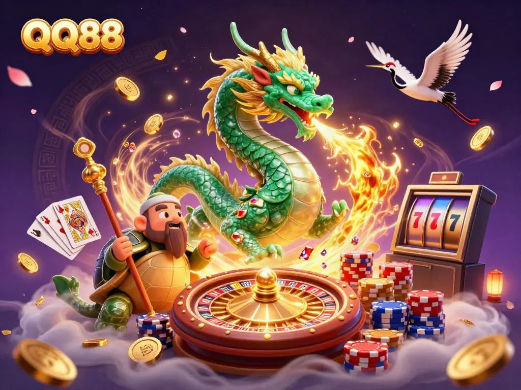 Engage with QQ88's vibrant gaming experience featuring rich symbolism from Asian culture.