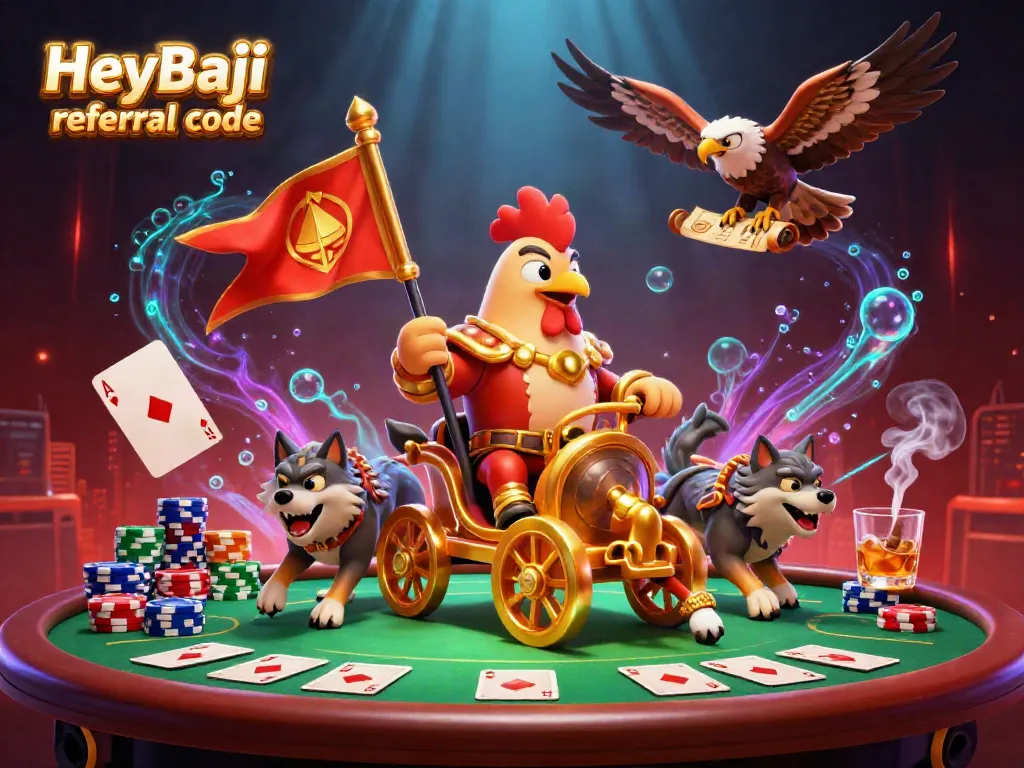 Experience the excitement with the HeyBaji referral code in this dynamic casino scene.