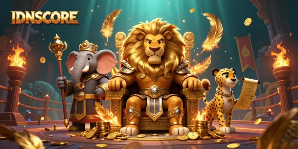 Experience thrilling sports betting with IDNSCORE as noble creatures dominate a casino realm.