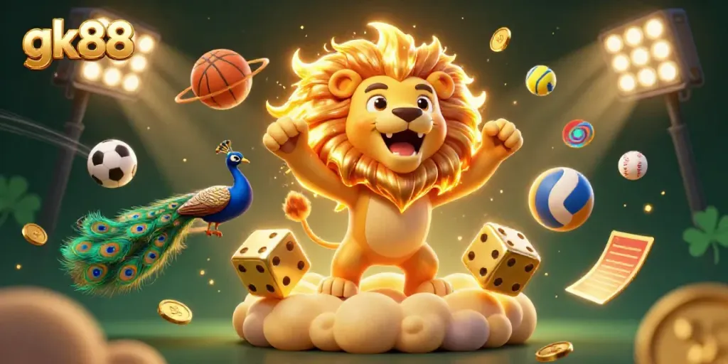 Experience gk88 excitement with vibrant casino elements and dynamic characters in action.